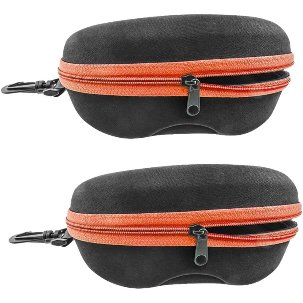 Zipper Hard Shell Sunglasses Cases, Portable Travel Eyeglasses Cases with Plastic Hook for Men Women