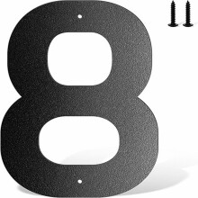 Plaque d'adresse extérieure moderne en métal noir de 15 cm (6 pouces) avec numéros de maison, pour boîte aux lettres, bureau, porte d'entrée et