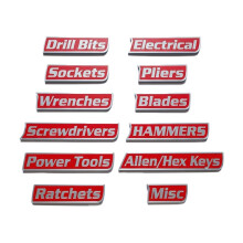 Toolbox Labels 3D Printed Reusable 12 Pack