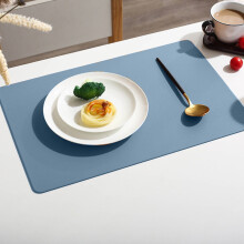 Round Faux Leather Placemat, Non-Slip, Double Thick, Solid Colors (Yellow/Green/Blue/Black/Brown/Pink), 15", Heat-Insulating, Easy Clean | Compatible