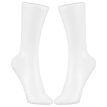 Pretyzoom2Pcs Modelo de pie de plástico para mujer, modelo de pie de maniquí blanco para calcetines de mujer