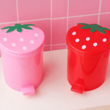 1Pcs Red Plastic Small Garbage Bin for Living Room Office Use
