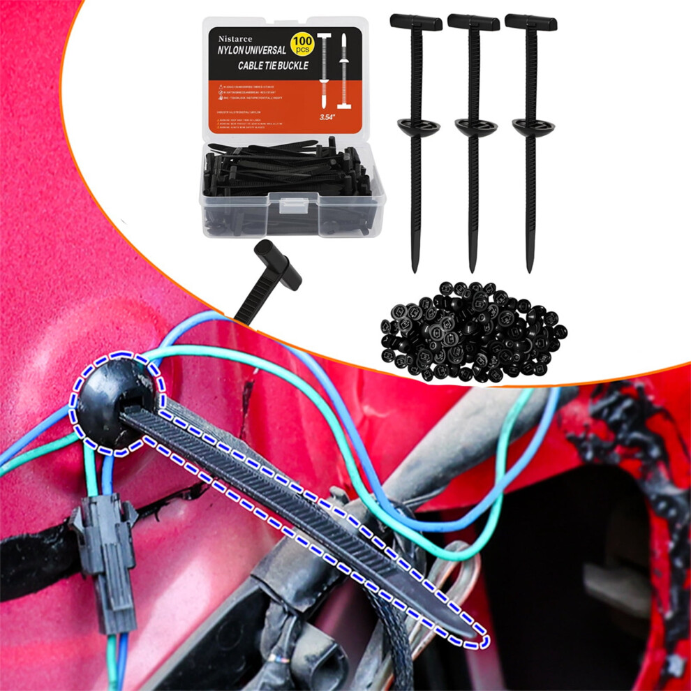 Nylon Zip Ties Uv Resistant With Pin Button Design 100 Pcs 9128909444587