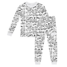Girls Long Sleeve Crew Neck Top and Trousers Pajama Set for Cozy Home Wear DIY Hand Painting Outfit White 6-7 Years