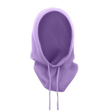 Paarse nekwarmer met aangehechte sjaal, winddichte capuchonsjaal voor dames – One size, geschikt voor koud weer