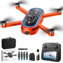 AuroraX FPV Drone with Built-in Screen, 1080p Camera, Brushless Motors, 3 Speeds, 3D Flips, One-Key Takeoff/Land, Foldable – Compatible with Adults
