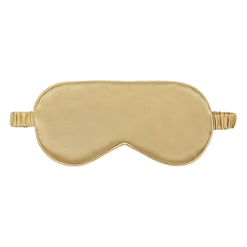 Gold Silk Sleep Mask With Adjustable Strap, Soft Eyeshade For Men & Women Â