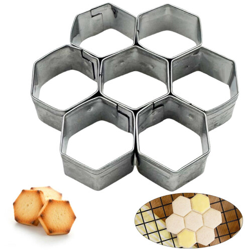 Hexagonal Cookie Cutter,1 set Cavity Mini Hexagonal Shapes Molds for Cookie,Stainless Steels Tiny Hexagonal Cookie Cutters Mold for Baking