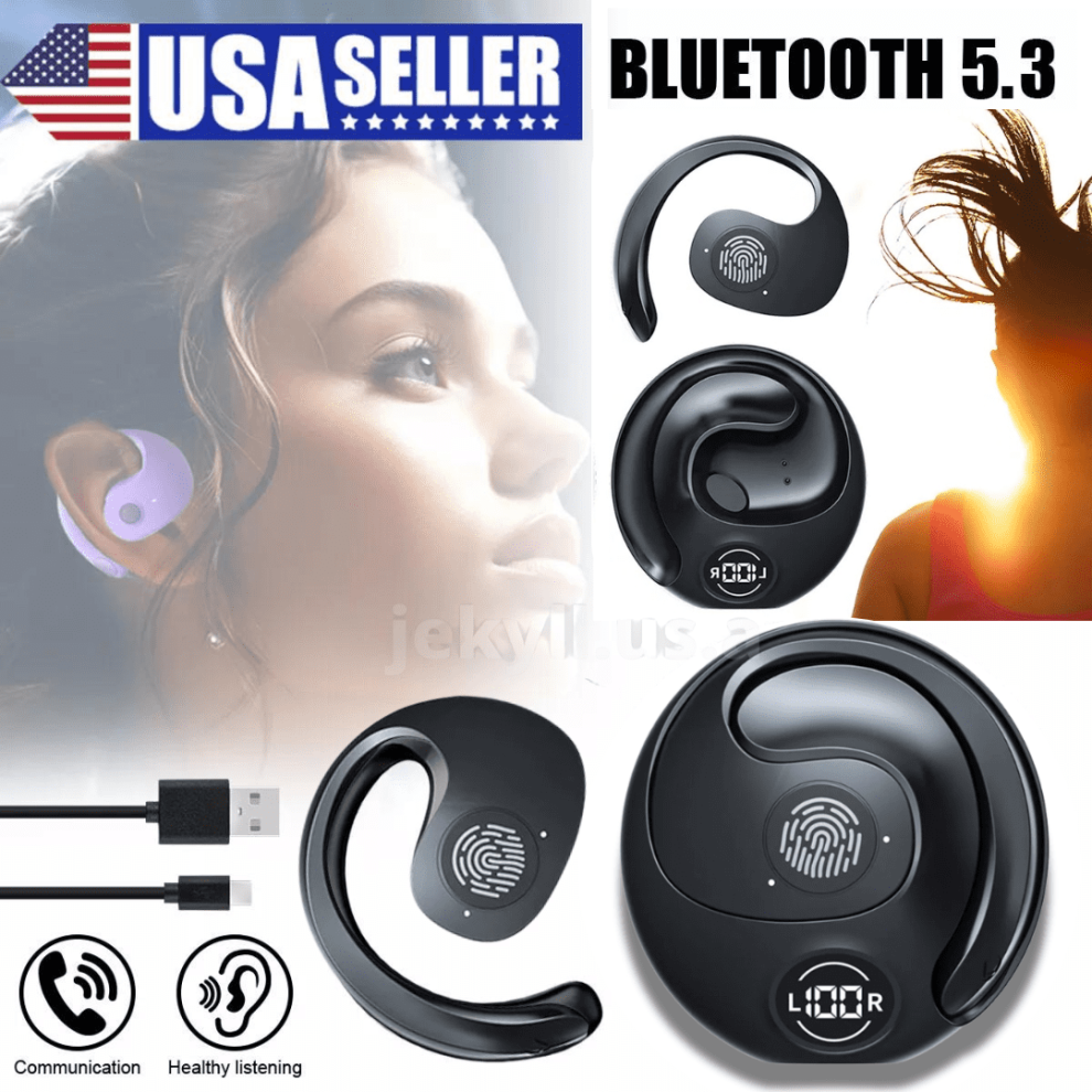 Ear Hook Mini Bluetooth 5.3 Headset Tws Earphones Earbuds Stereo Bass Headphones 9405492425187