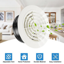 75-200Mm Round Adjustable Wall Interior Vent Abs Ventilation Grille Vent Cover