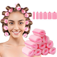 10pcs Sponge Hair Rollers, Foam Hair Roller Sleeping Hair Curlers Flexible Hair Styling Curlers Sponge Curlers for Hairdressing Styling (2.5cm-Pink)