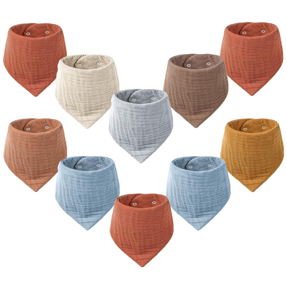 Muslin Baby Bibs Cotton Bandana Drool Bibs 10 Pack
