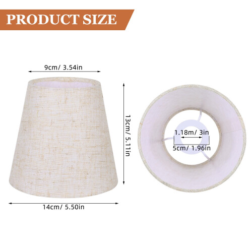 Abajur de tecido bege premium, resistente e prático, luz suave, 2 peças 1