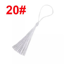 100pcs Silky Tassels Trims 8+5cm For Bookmarks Sewing Costume Jewelry Decoration-20# White