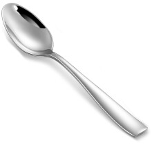 Premium Louis 4-Piece Spoon Set, 18/10 Stainless Steel, Dishwasher Safe, 7.6" Dinner & Dessert Spoons, Squared Edge