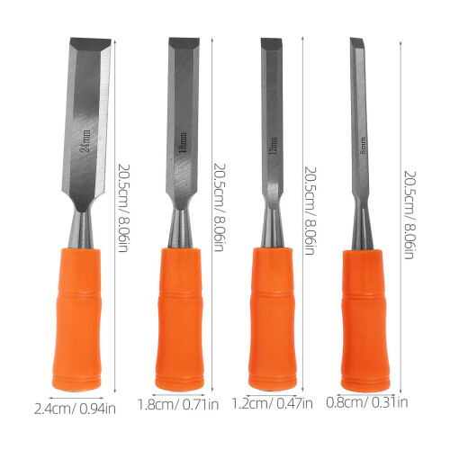 FRCOLOR 4 Pcs Cold Chisel Woodworking Chisel Set Masonry Work 20.50X2.40X2.40CM 1