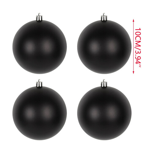 Black Christmas Baubles Set of 4 2