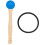 Singing Bowl Mallet Blue Rubber Head 1 Set 4
