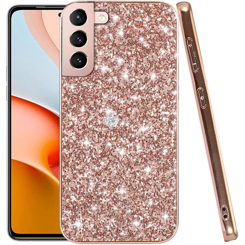 Compatible With Samsung S22 Case Â Glitter Shockproof Bling Sparkly Soft Tpu/Pc Cover For Women (Rose ) Gold 9023022577597