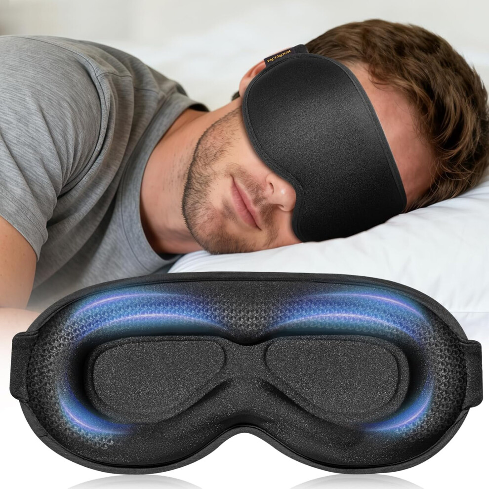 Blackout Sleep Mask for Men & Women â Weighted 3D Design, Zero Eye Pressure, Ideal for Flights, Car Trips, Office Naps â Compatible with Travel