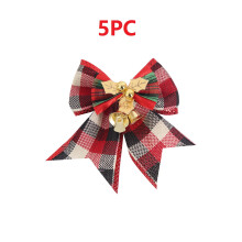 5PCS Burlap Christmas Bows with Bell – Compatible with Tree, Wreath & Home Decor