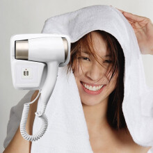 Wall Mounted Hair Dryer 110V Salon Grade Motor Fast Drying Heavy Duty Bathroom Dryer With Bracket Plug Included
