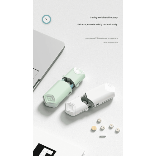 White Pill Cutter for Small/Tiny Pills, Cuts Multiple at Once, Compatible with Sharp Stainless Steel Blade 2