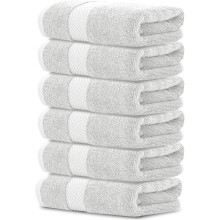 Luxury Hand Towels | 100% Turkish Cotton Hotel spa Bathroom Towel | 16x30 | 6 Pack |
