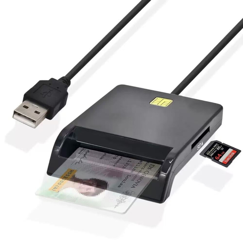 Cac Card Reader Â Usb Smart Card Reader For Dod/Military, Supports Sim/Sd/Tf Cards, Compatible With Mac Os, Windows, Linux (Excludes Va Piv) 9405492427341