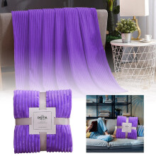 Soft Warm Throw Blanket, Purple Ribbed Design, 39.37"x59.06", for Home Decor & Gifts – Compatible with All Bedrooms