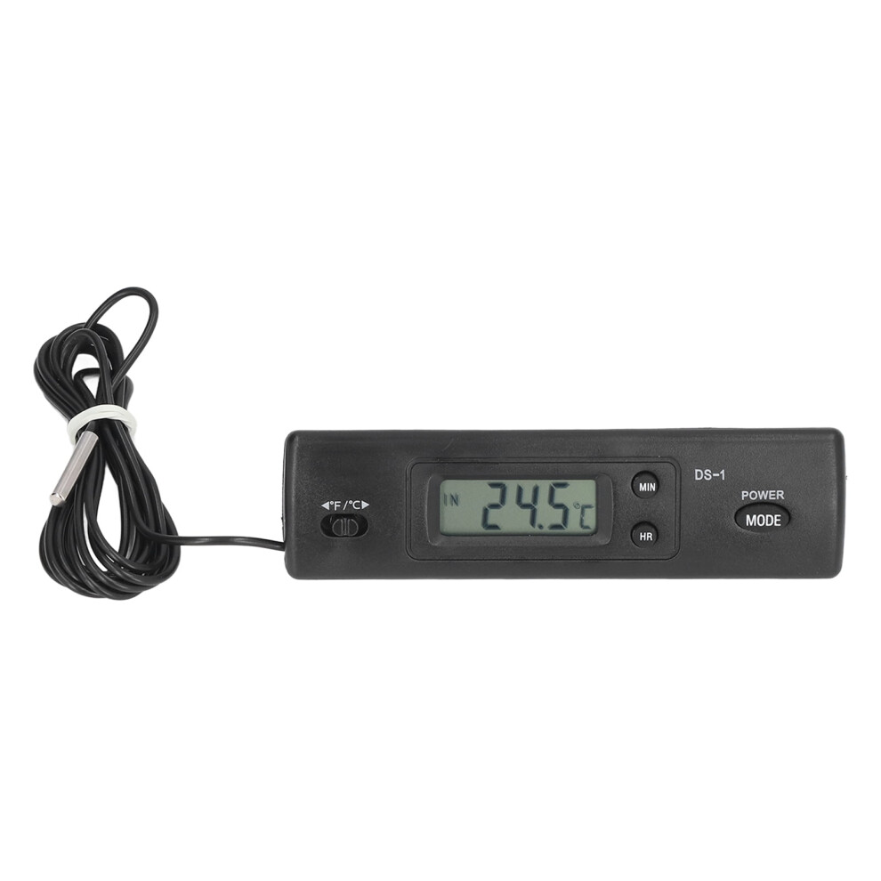 Temperature Gauge, High Accuracy Portable Digital Thermometer Clock Display ABS For Refrigerator
