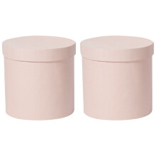 Coffret cadeau floral en carton rose (lot de 2) pour ranger vos fleurs, idéal pour un anniversaire ou la Saint-Valentin.