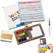 2026 New Mini Watercolor Travel Set – Portable Palette Kit, Ideal Gift for Artists & Beginners, Compatible with All Brushes