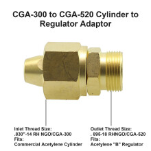 1pc Cylinder To Regulator Acetylene Adaptors CGA-200 CGA-300 CGA-510 CGA-520 Brass Acetylene Regulator Adapter