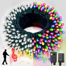 66ft Christmas Mini Lights with Stepless Dimming, Green Wire, 200 LED Fairy String Light for Indoor/Outdoor, Compatible with Xmas Tree, Wedding,