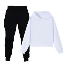 Kids' 2-Piece Hooded Tracksuit Set for Boys & Girls – Fall/Winter Casual Athletic Outfit, Compatible with 2025 Styles