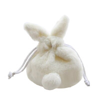 Pochette à cordon en forme d'oreilles de lapin – Sac de rangement doux pour Pâques et usage quotidien, joli organiseur de bonbons/petits objets,