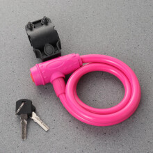 Bicycle Cable Lock Pink 1Set 36.2x1.2x1.2in Metal Vinyl Coated
