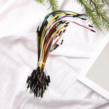 NICEXMAS 65Pcs Breadboard Jumper Wires Assorted Color for Circuit Building and Testing 10in to 20in Plastic Round Head