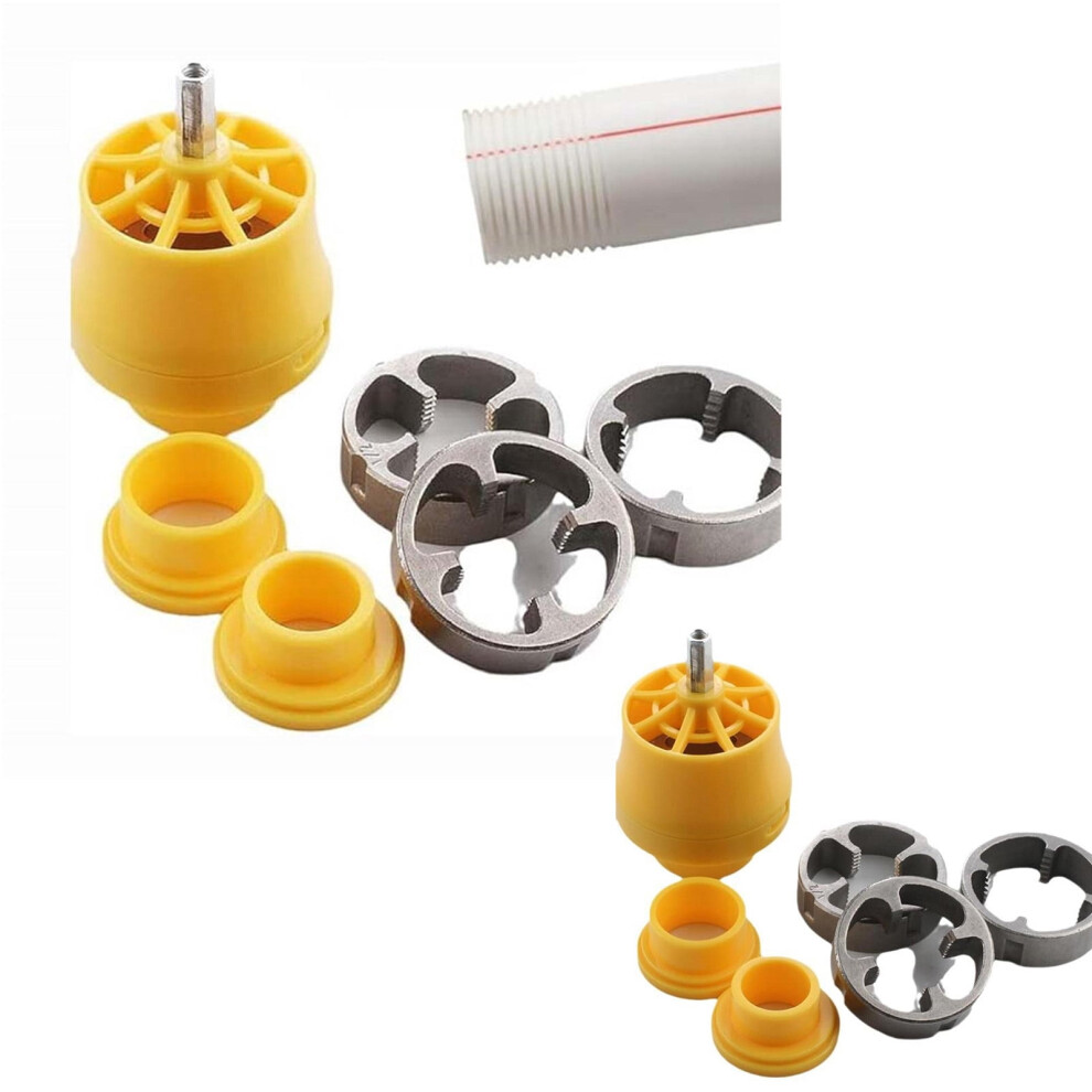 Pipe Threader Kit For Electric Drill Â Pvc & Plastic Pipe Tap Die Set (2X3-Thread + 1Xpvc + 2Xround Die) 9023022577436