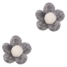 2Pièces Décorations DIY Boules En Laine Feutrée Grises 5