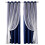 Navy Blue Double-Layer Curtains with Lace Star Design 7
