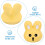 Rabbit-Shaped Resin Buttons Yellow 12 pcs 3