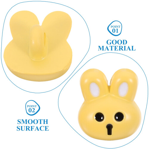 Rabbit-Shaped Resin Buttons Yellow 12 pcs 2