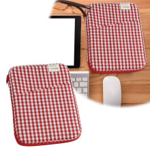 13-14 Inch Fashion Plaid Laptop Sleeve Bag Protective Case Practical Tablet Cover Notebook Storage Bag for Women Girls
