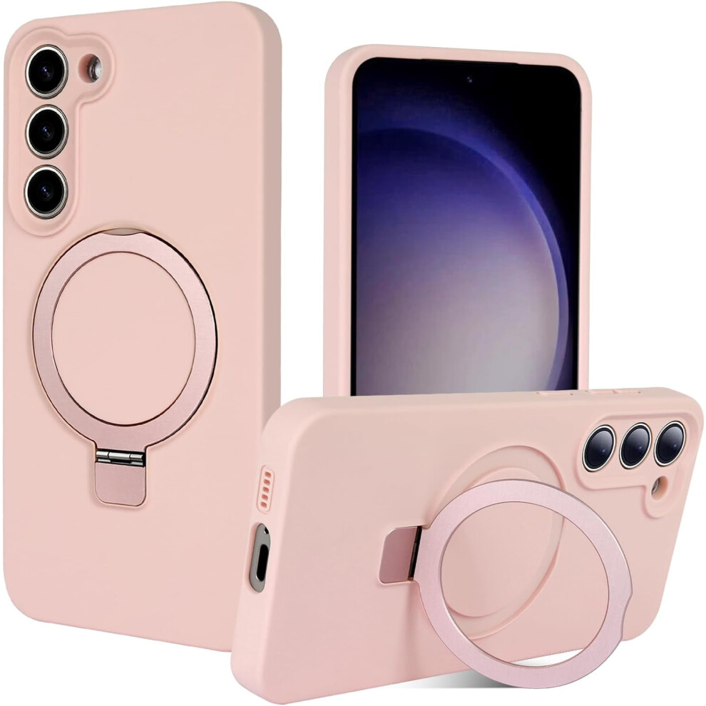 Magnetic Invisible Stand Phone Case For Samsung Galaxy S23 (6.1"), Magsafe-Compatible, Military-Grade Camera Protection, Pink 9178400168369
