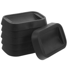 6Pcs Black Caster Cups for Tables and Beds 3.3x2.2x0.6in