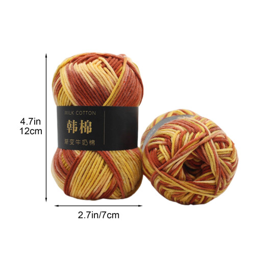 XiYing Soft7-κλώνο νήμα γάλακτος από βαμβάκι με ντεγκραντέ για πλέξη και πλέξιμο, 2