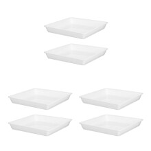 6St Plastic Onderschotel Vierkant Wit Voor