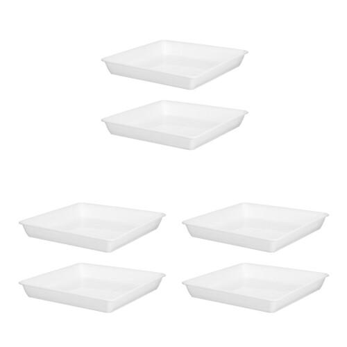 6St Plastic Onderschotel Vierkant Wit Voor